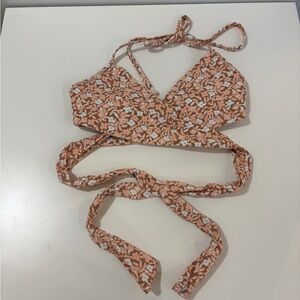 Aerie Pink and Brown Bikini Top NWT